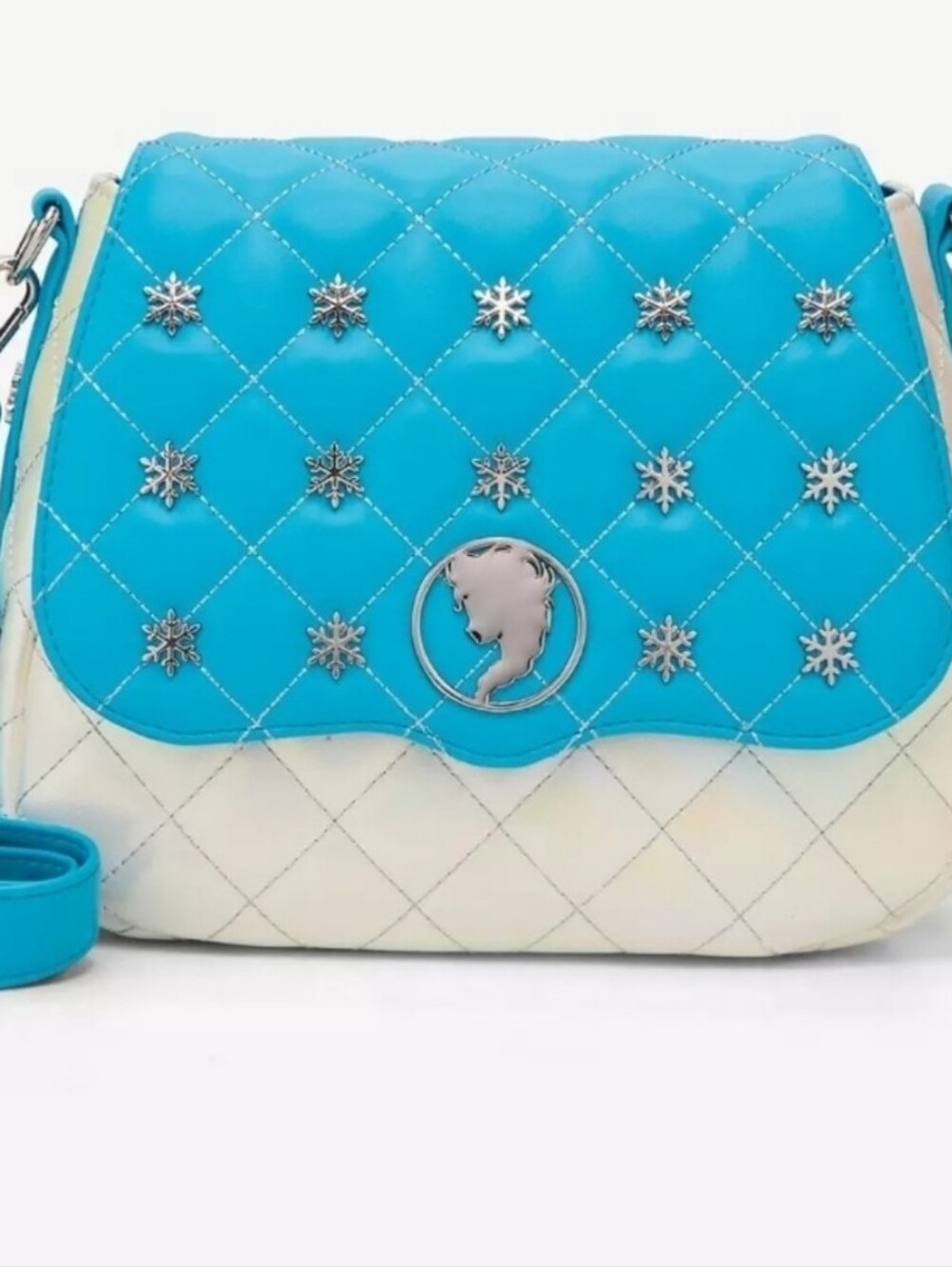 Nwt! Loungefly Disney Frozen Elsa Pearlescent Quilted Crossbody Bag
